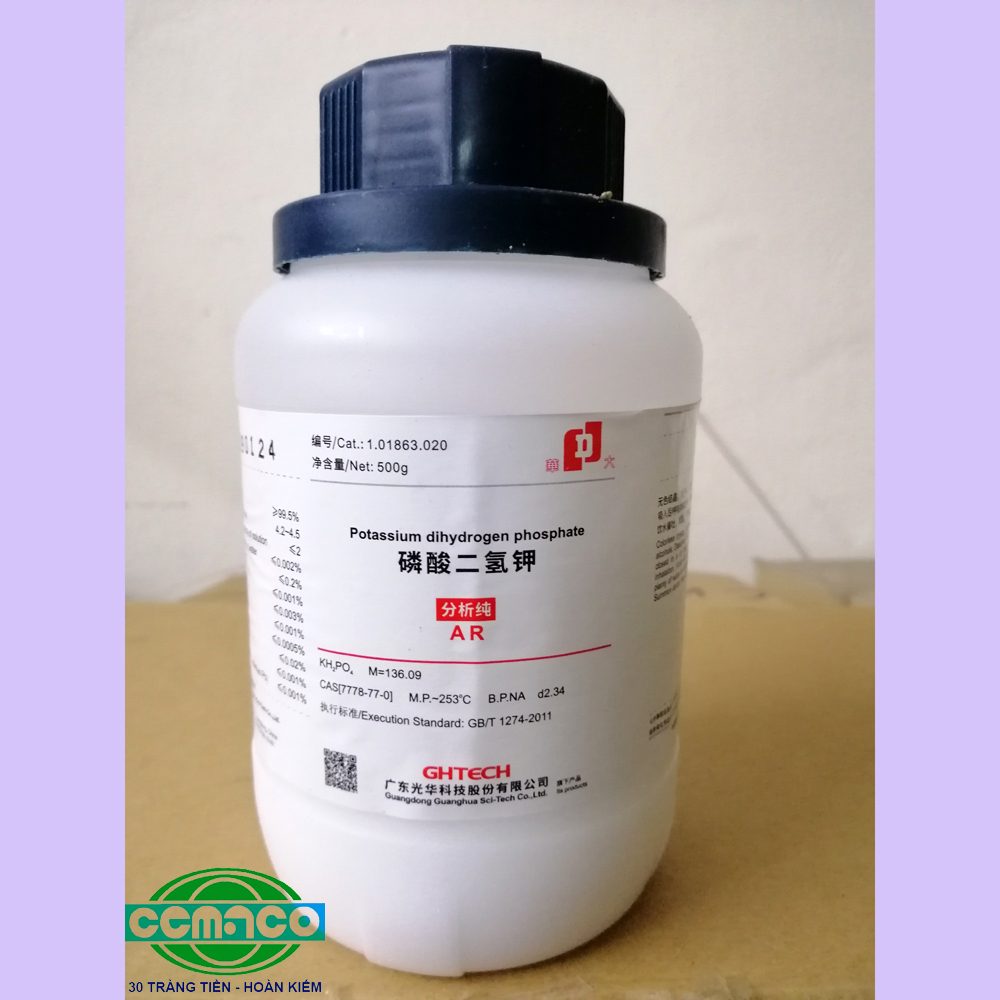Potassium dihydrogen phosphate (Kali đihiđrophotphat) – KH2PO4